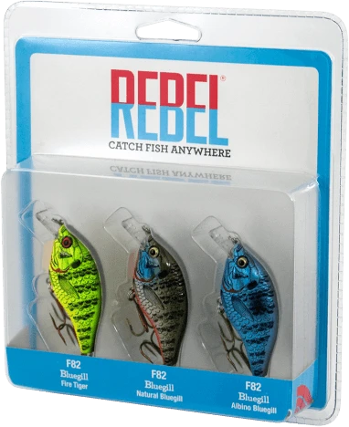 Rebel Bluegill Squarebill Crankbait 3-Piece Variety Pack